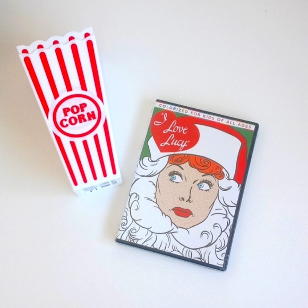 I Love Lucy DVD Comedy Series Bundle with 2 New Popcorn Containers